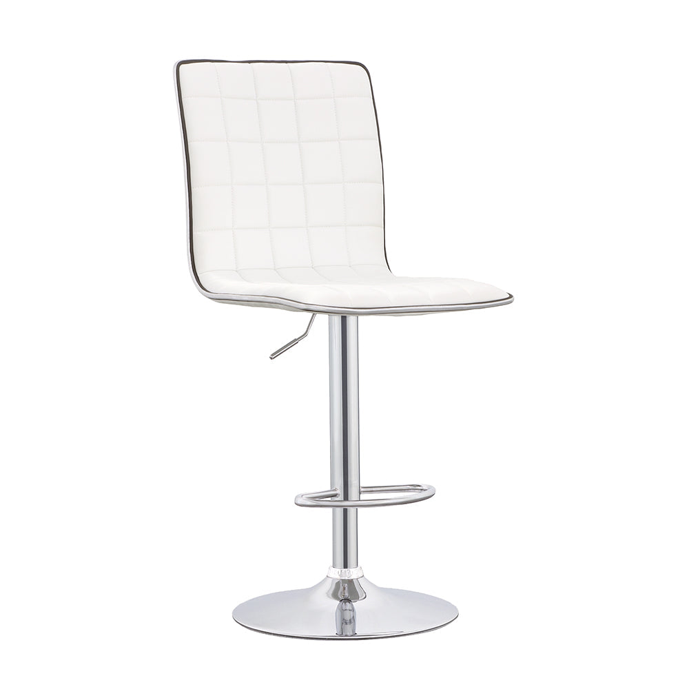 Ashbury Upholstered AdjusTable Bar Stools White and Chrome (Set of 2)