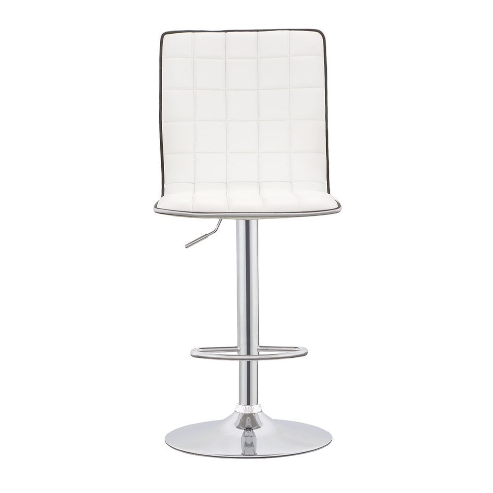 Ashbury Upholstered AdjusTable Bar Stools White and Chrome (Set of 2)