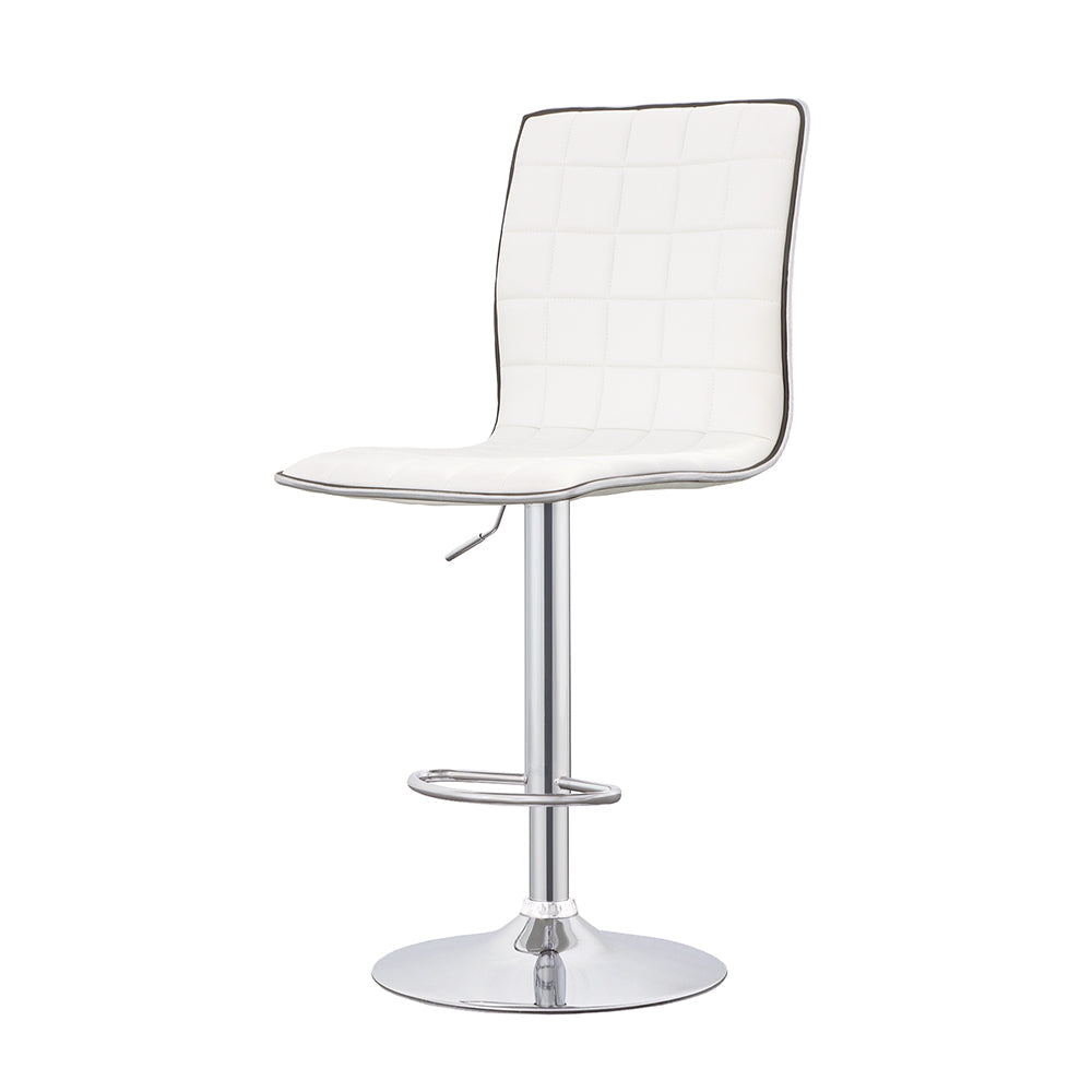 Ashbury Upholstered AdjusTable Bar Stools White and Chrome (Set of 2)
