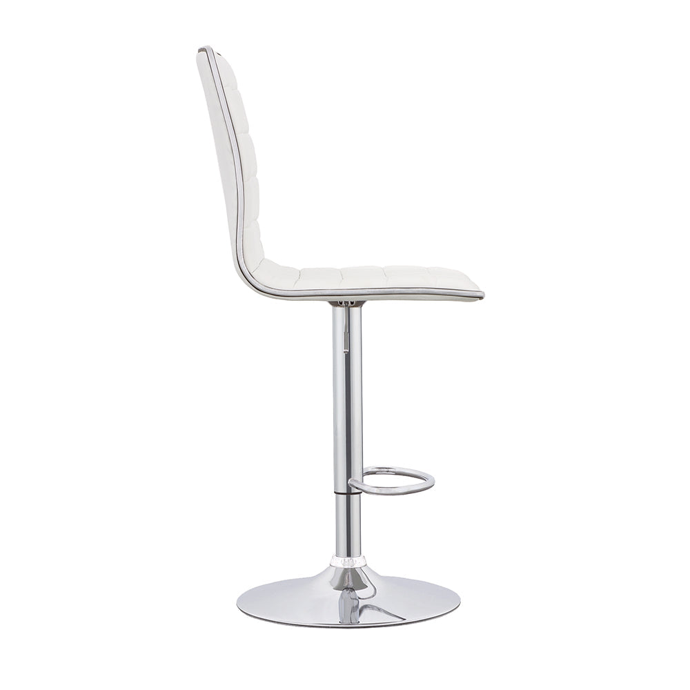 Ashbury Upholstered AdjusTable Bar Stools White and Chrome (Set of 2)