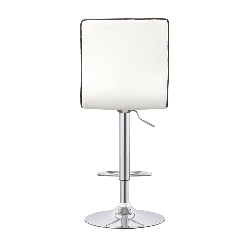 Ashbury Upholstered AdjusTable Bar Stools White and Chrome (Set of 2)