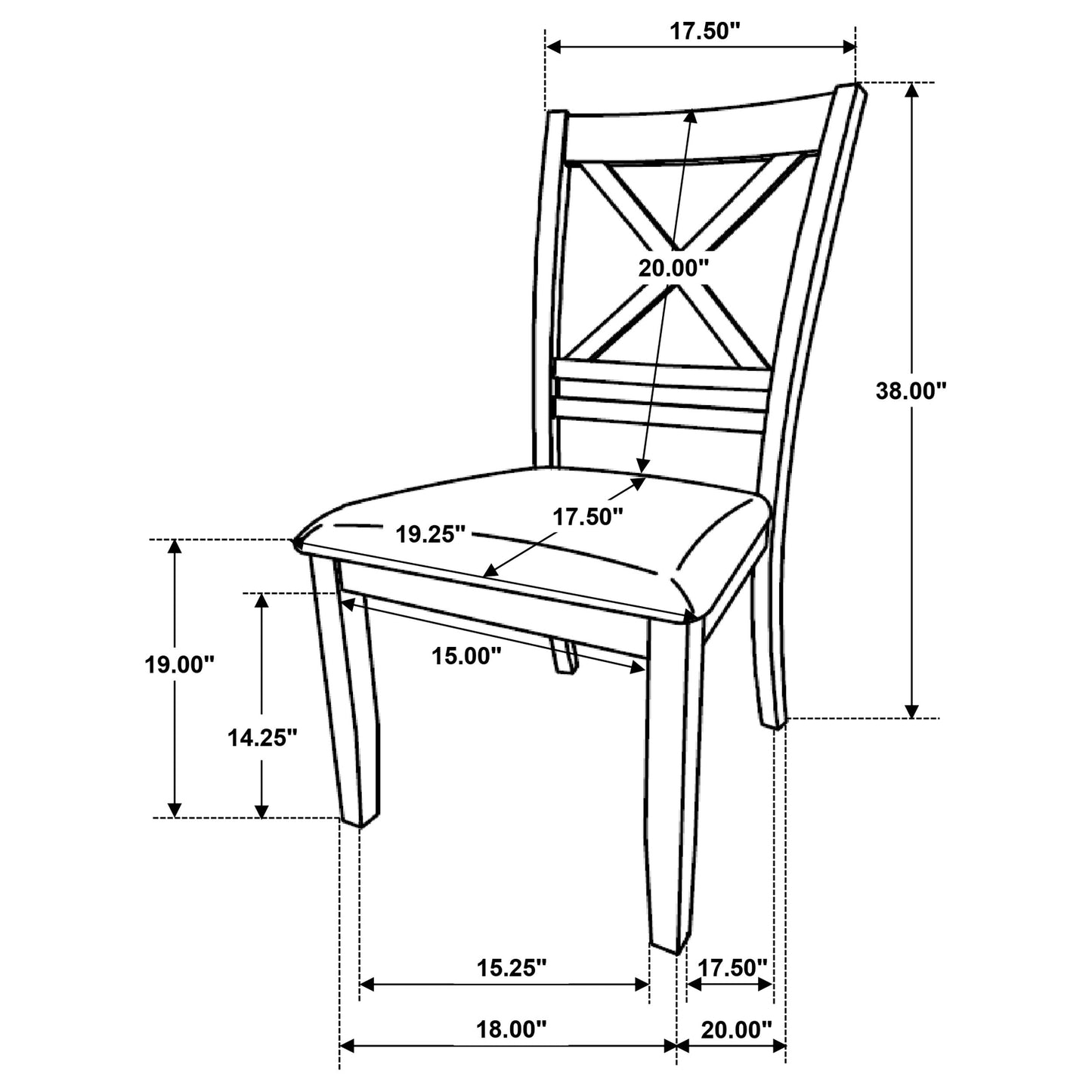 Hollis Cross Back Wood Dining Side Chair White