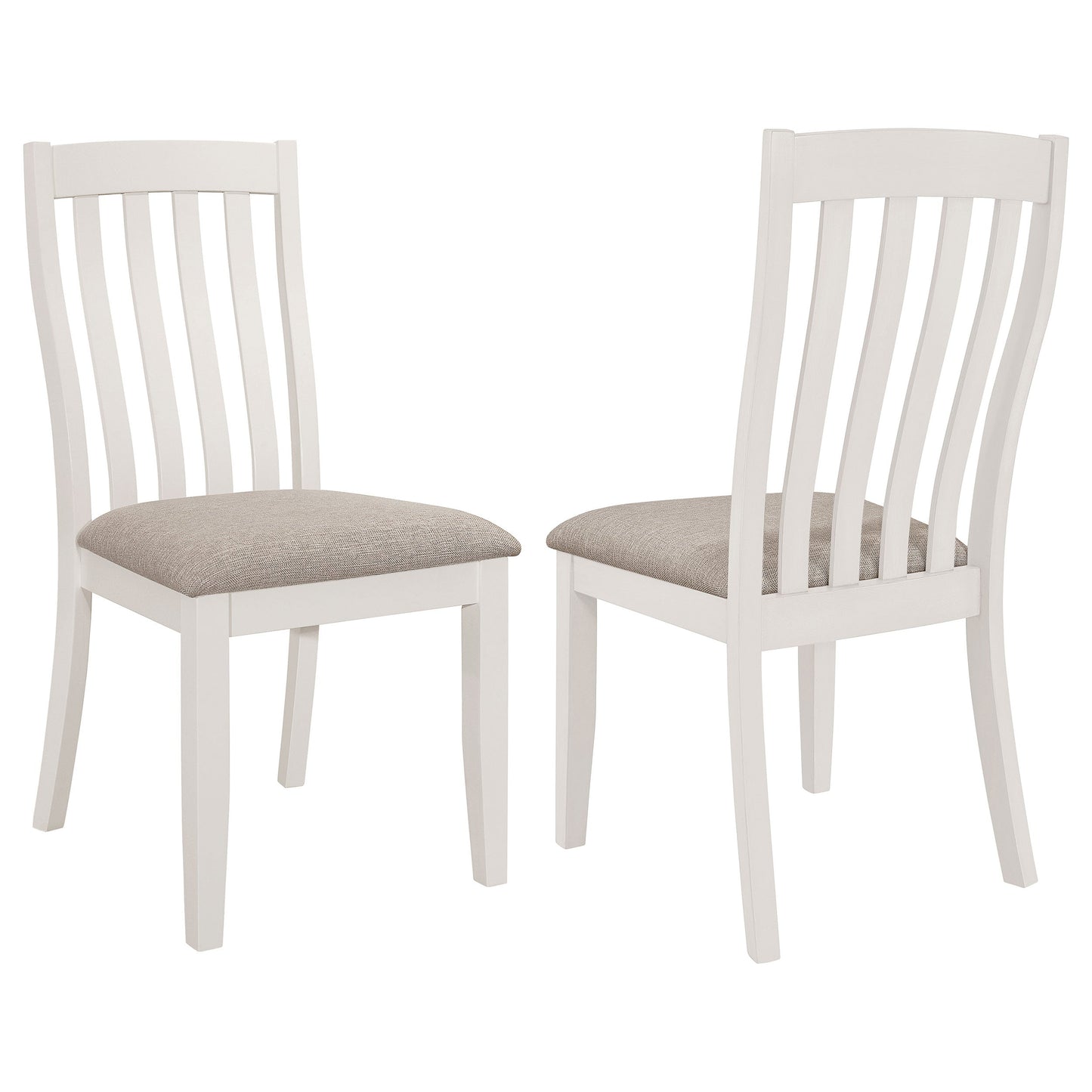 Anwar Vertical Slat Back Dining Side Chair Off White