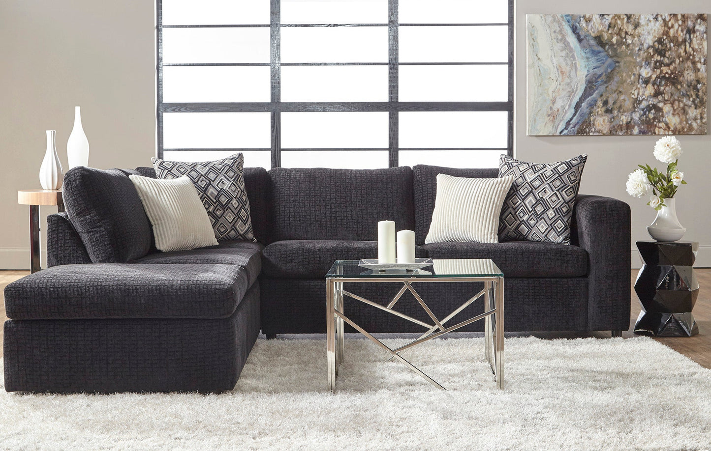 1100 - Ultimate Ebony (Sectional) Right Facing SOFA