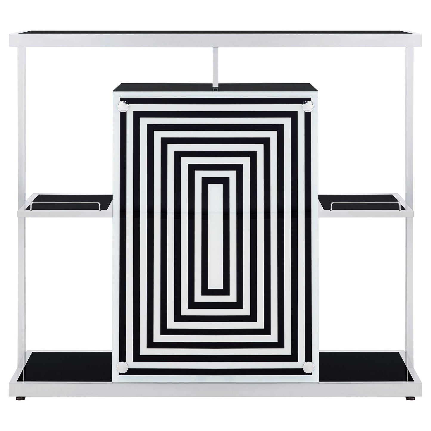 Zinnia 2-tier Bar Unit Glossy Black and White