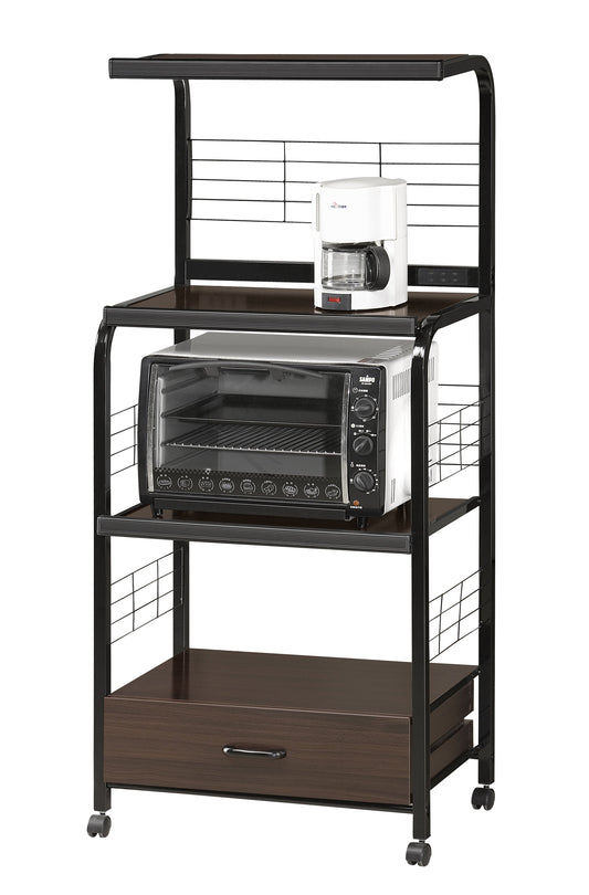 KITCHEN SHELF BLACK ON CASTERS
