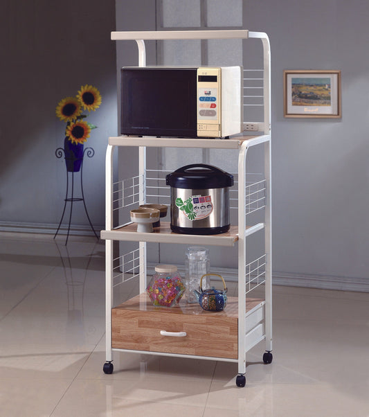 KITCHEN SHELF WHITE ON CASTERS