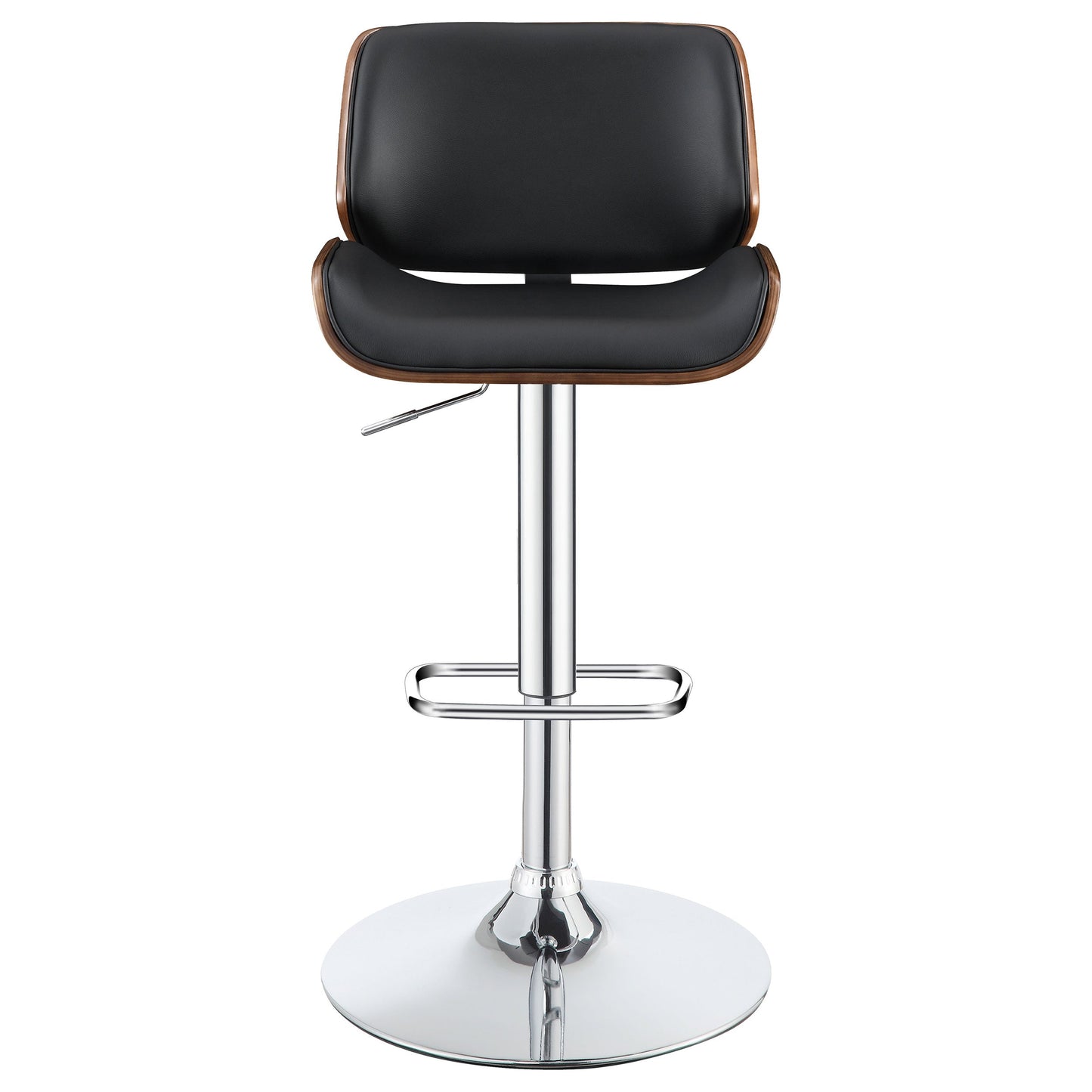 Folsom Upholstered AdjusTable Bar Stool Black and Chrome