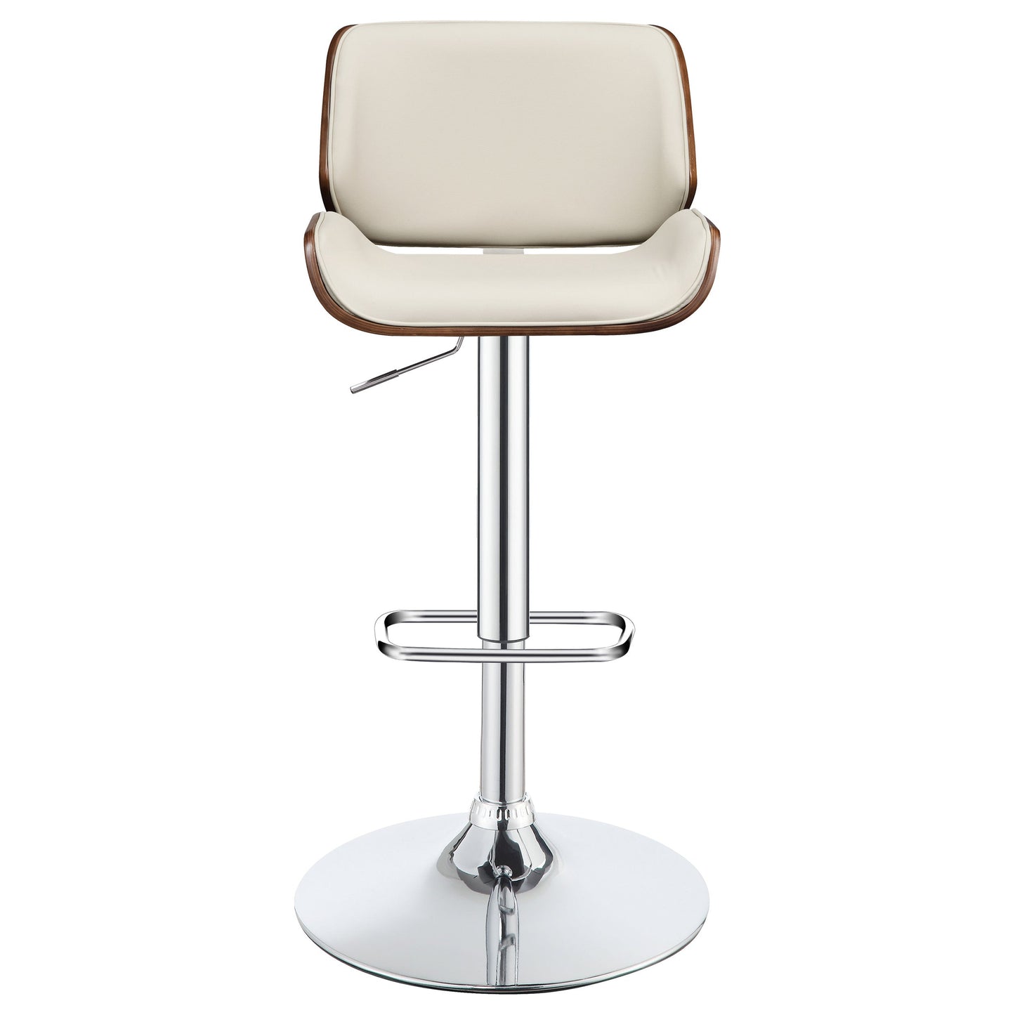 Folsom Upholstered AdjusTable Bar Stool Ecru and Chrome
