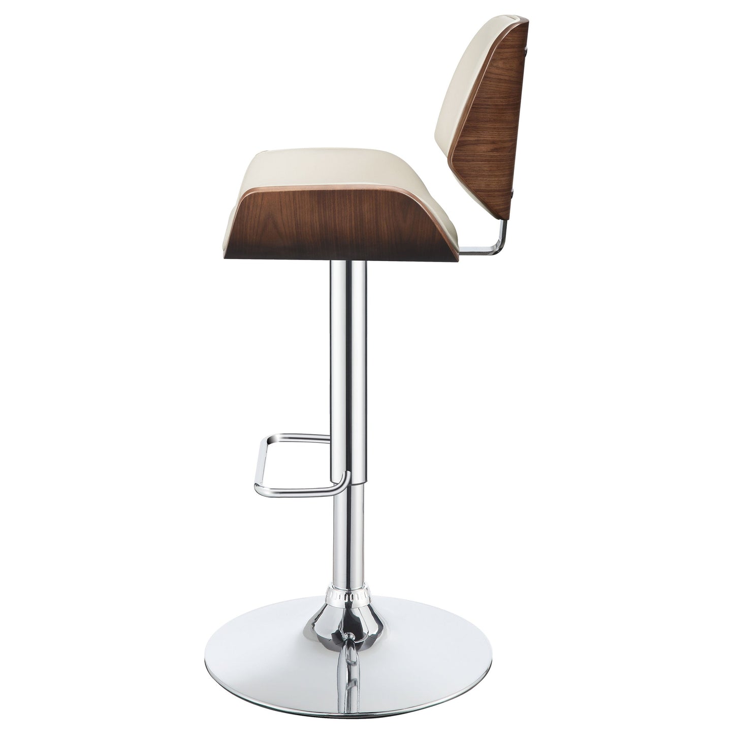Folsom Upholstered AdjusTable Bar Stool Ecru and Chrome