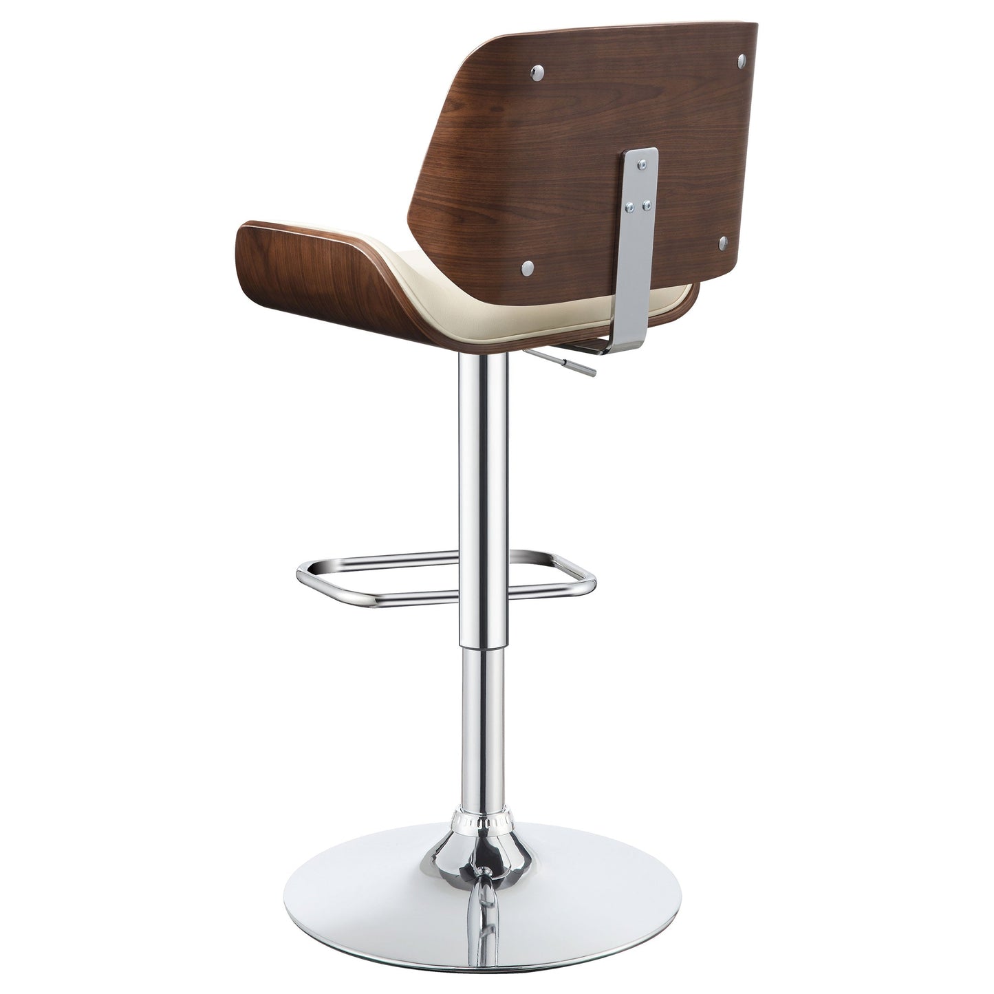 Folsom Upholstered AdjusTable Bar Stool Ecru and Chrome
