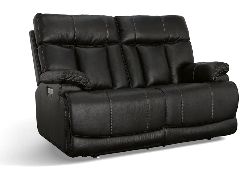 Conway Power Reclining Love Seat with Power Headrests and Lumbar (374-70 Brown)