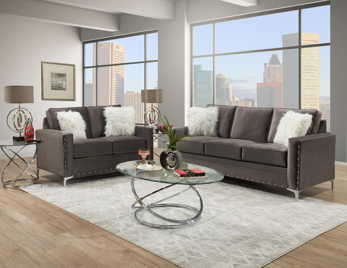 Grey Sofa, Loveseat