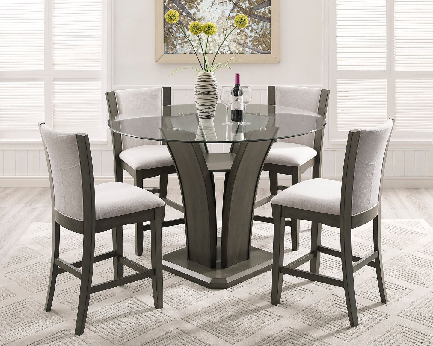 CAMEILA GREY COUNTER HEIGHT TABLE BASE