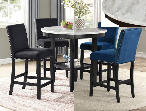 LENNON ROYAL BLUE SADDLE COUNTER BAR STOOL