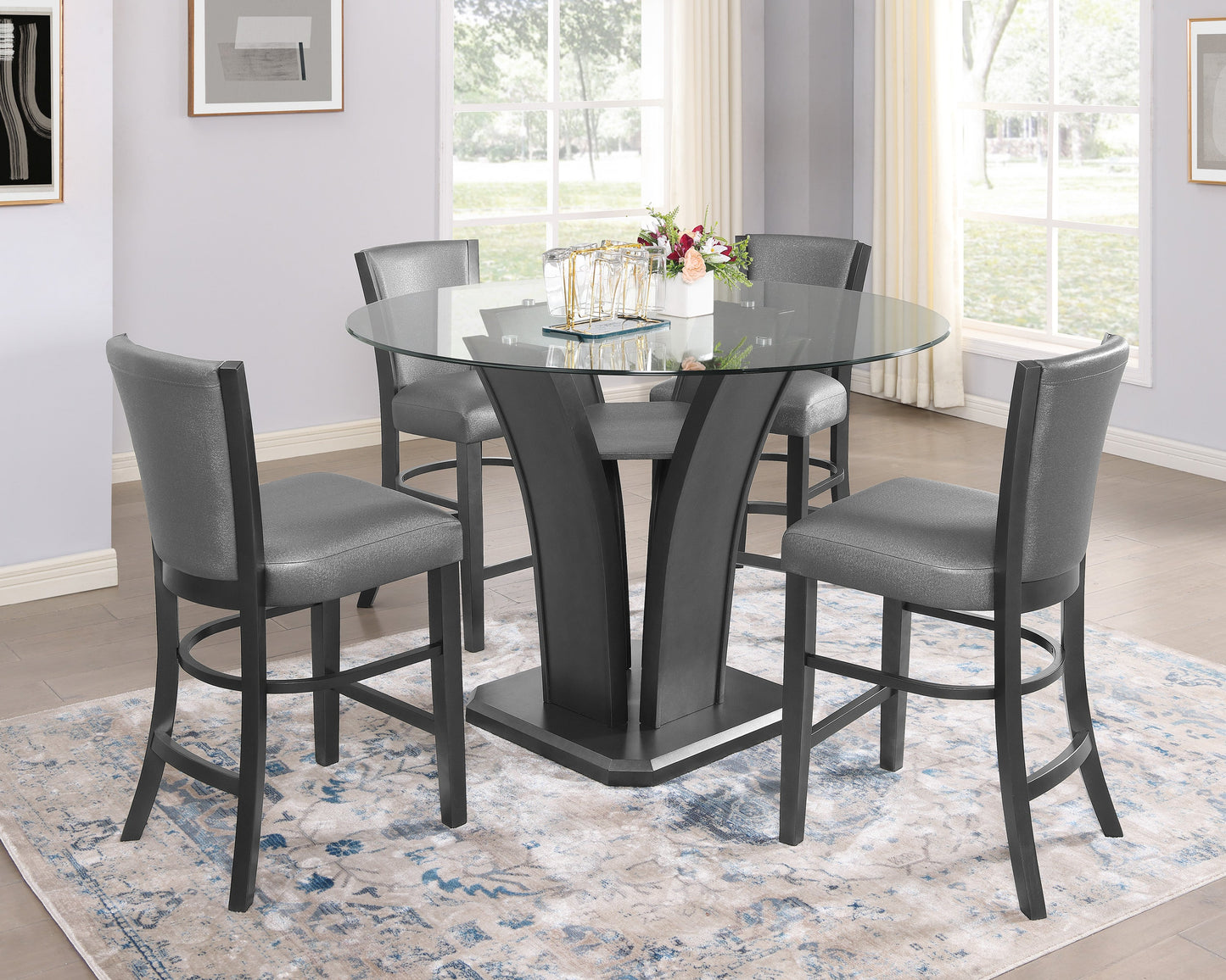 CAMEILA DARK GREY COUNTER HEIGHT CHAIR