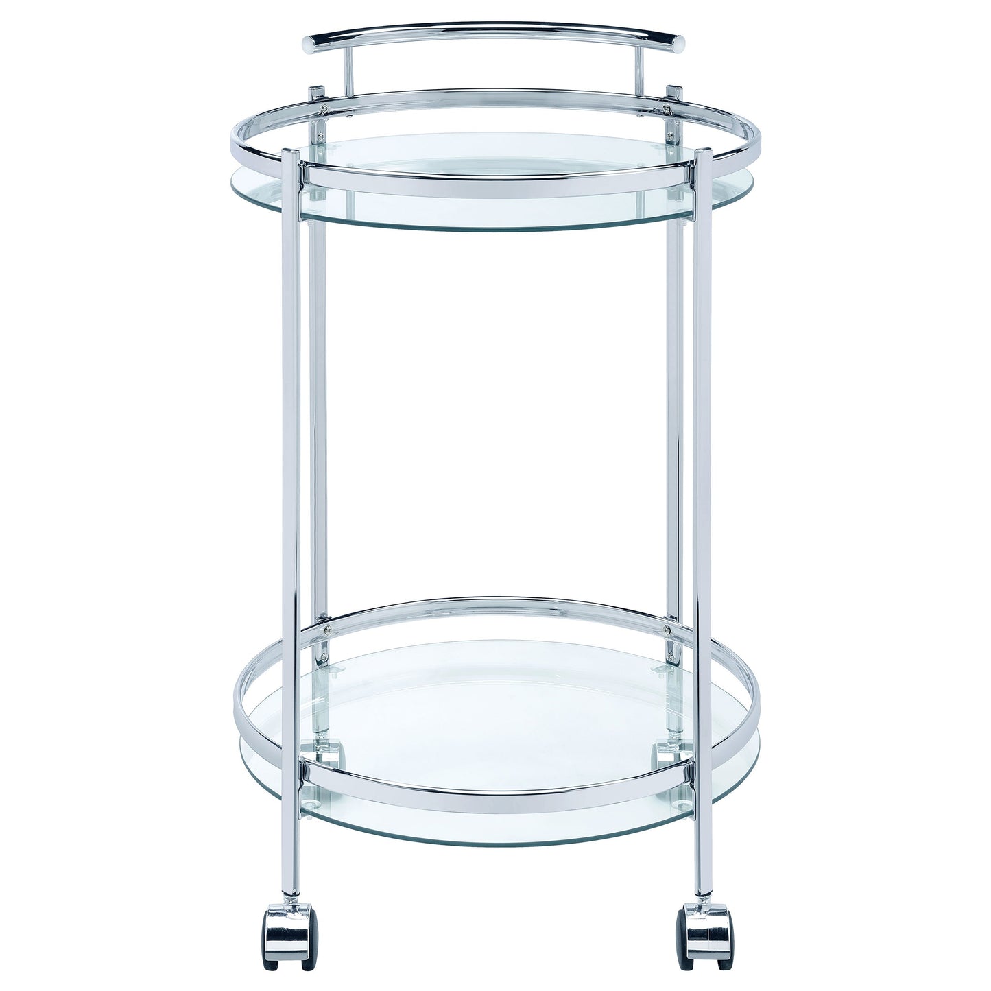 Chrissy 2-tier Round Glass Bar Cart Chrome