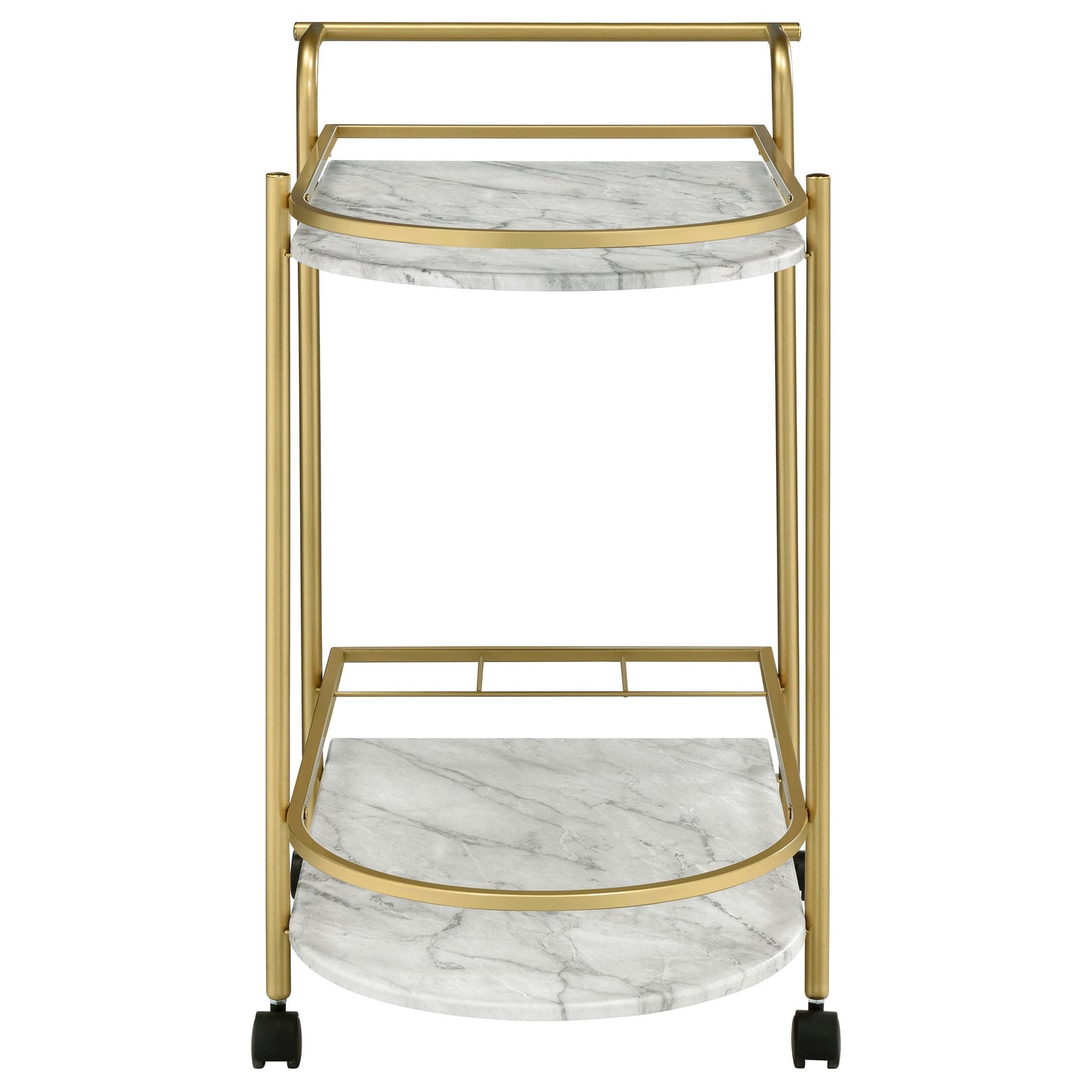 Desiree 2-tier Bar Cart with Casters Gold
