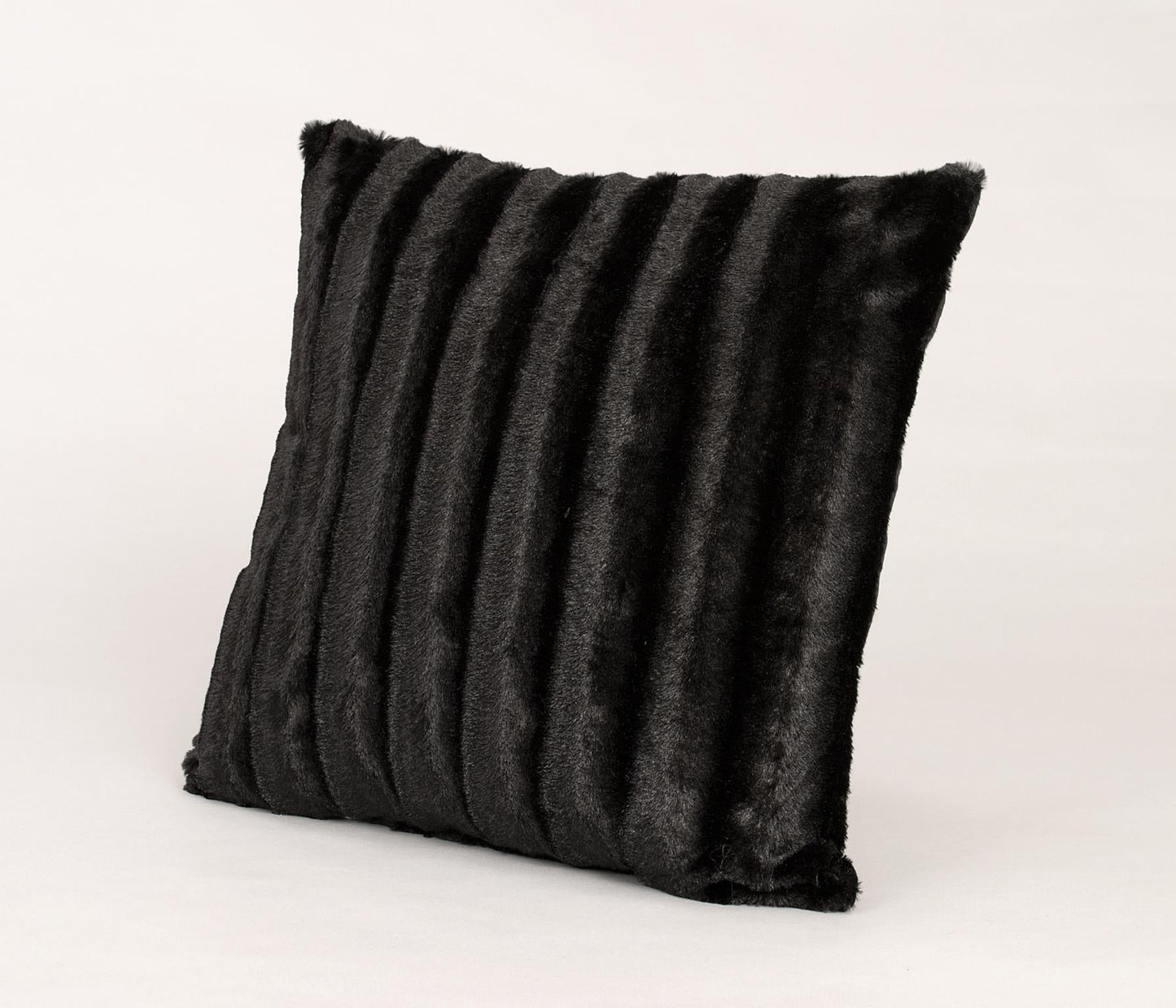 Black Short Hair Fur Pillow
