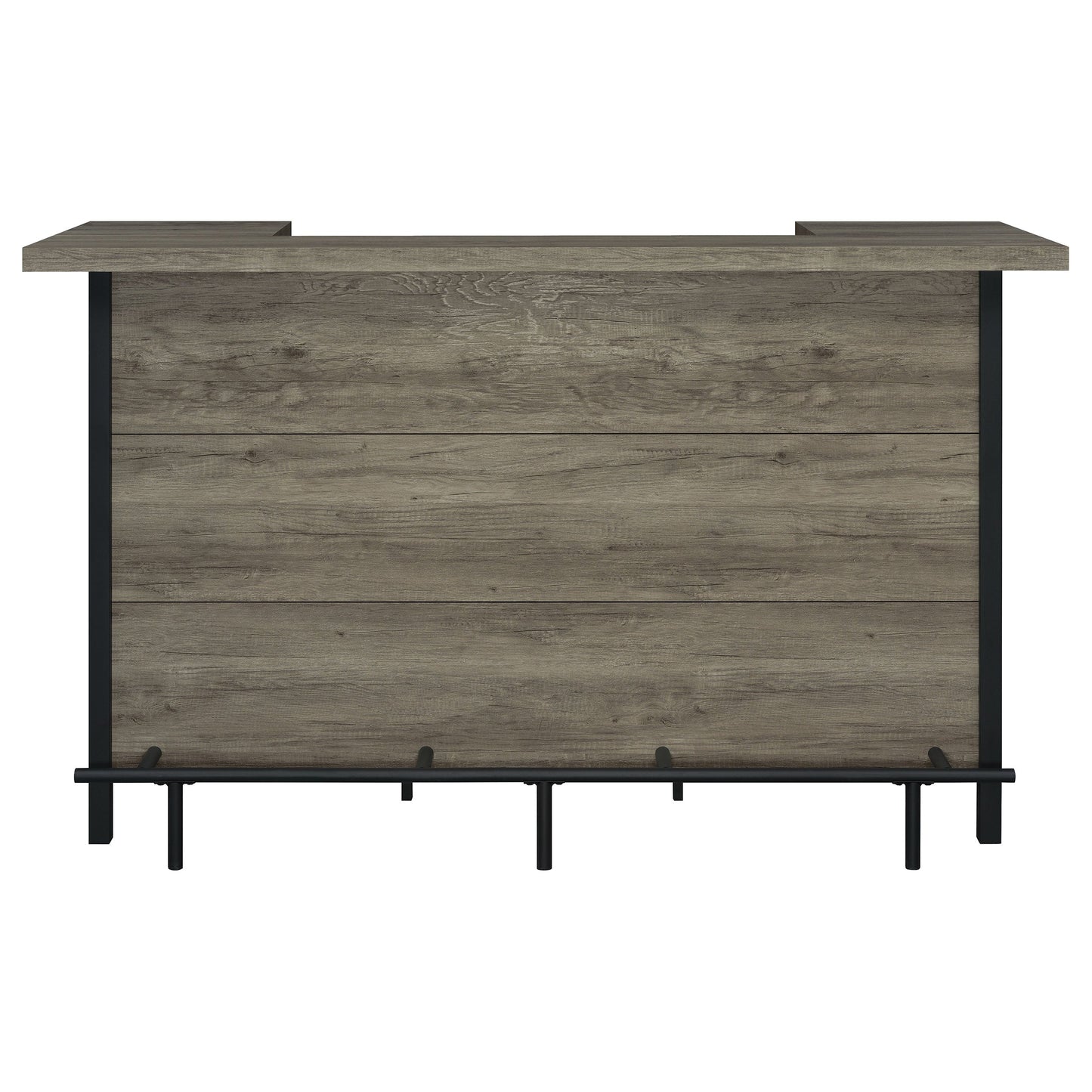 Bellemore Bar Unit with Footrest Grey Driftwood and Black