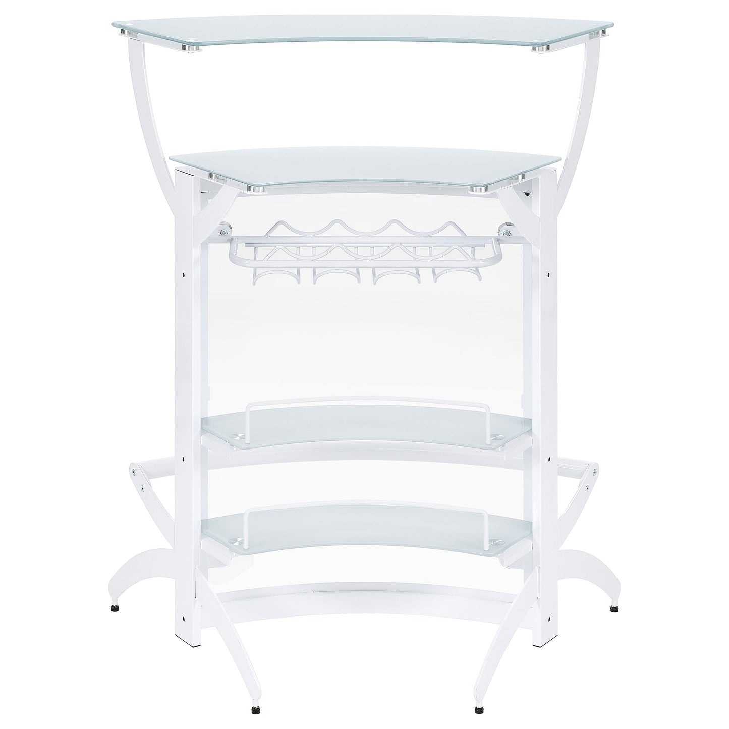 Dallas 2-shelf Home Bar White and Frosted Glass