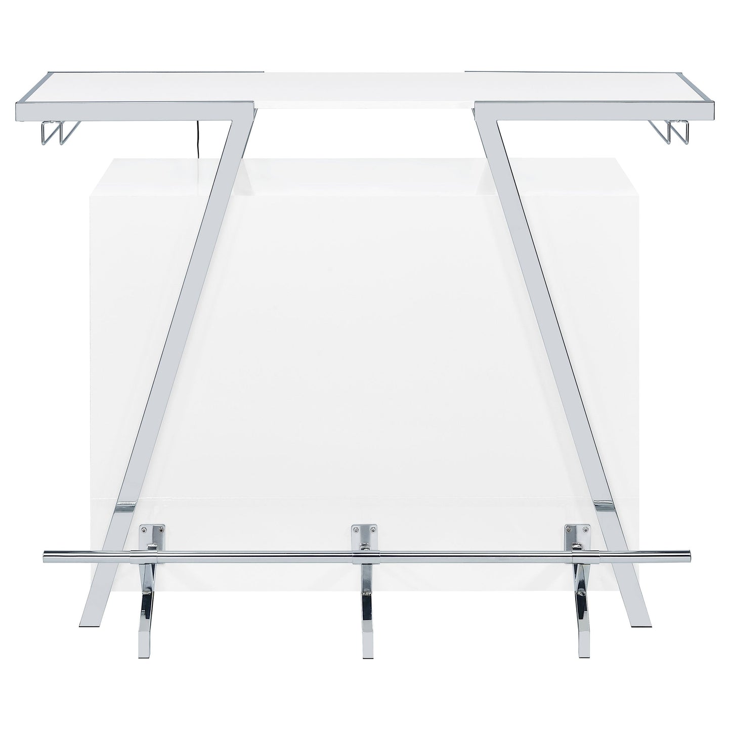 Araceli Home Bar Wine Cabinet White High Gloss and Chrome
