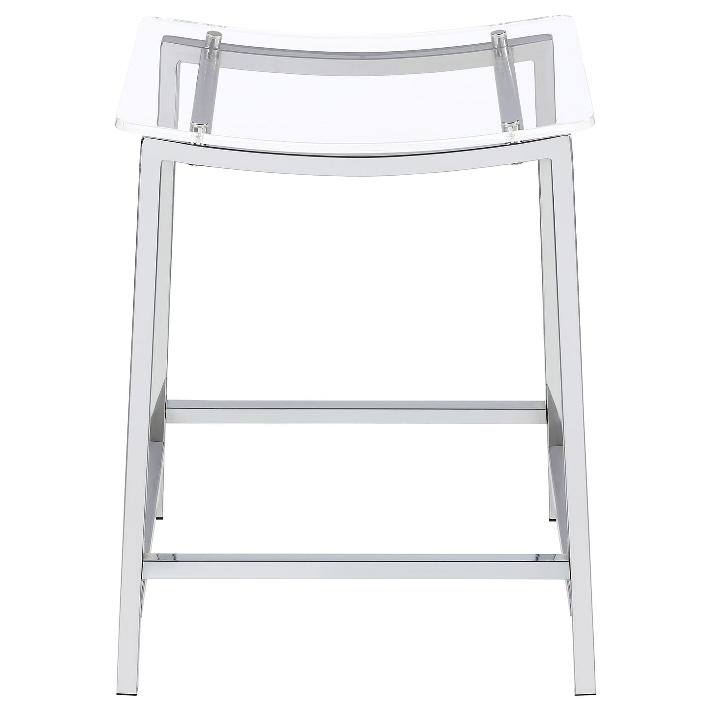 Jovani Acrylic Backless Counter Height Bar Stools Clear and Chrome (Set of 2)