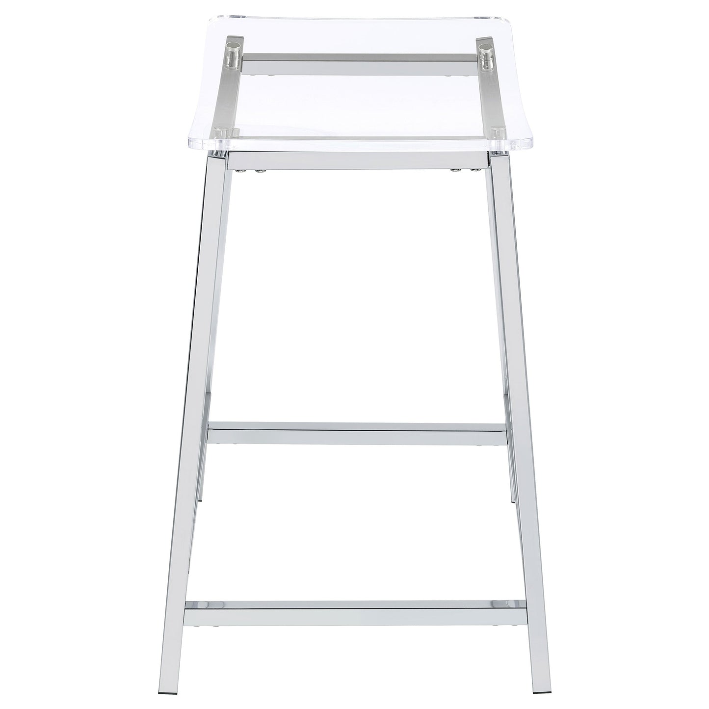 Jovani Acrylic Backless Counter Height Bar Stools Clear and Chrome (Set of 2)