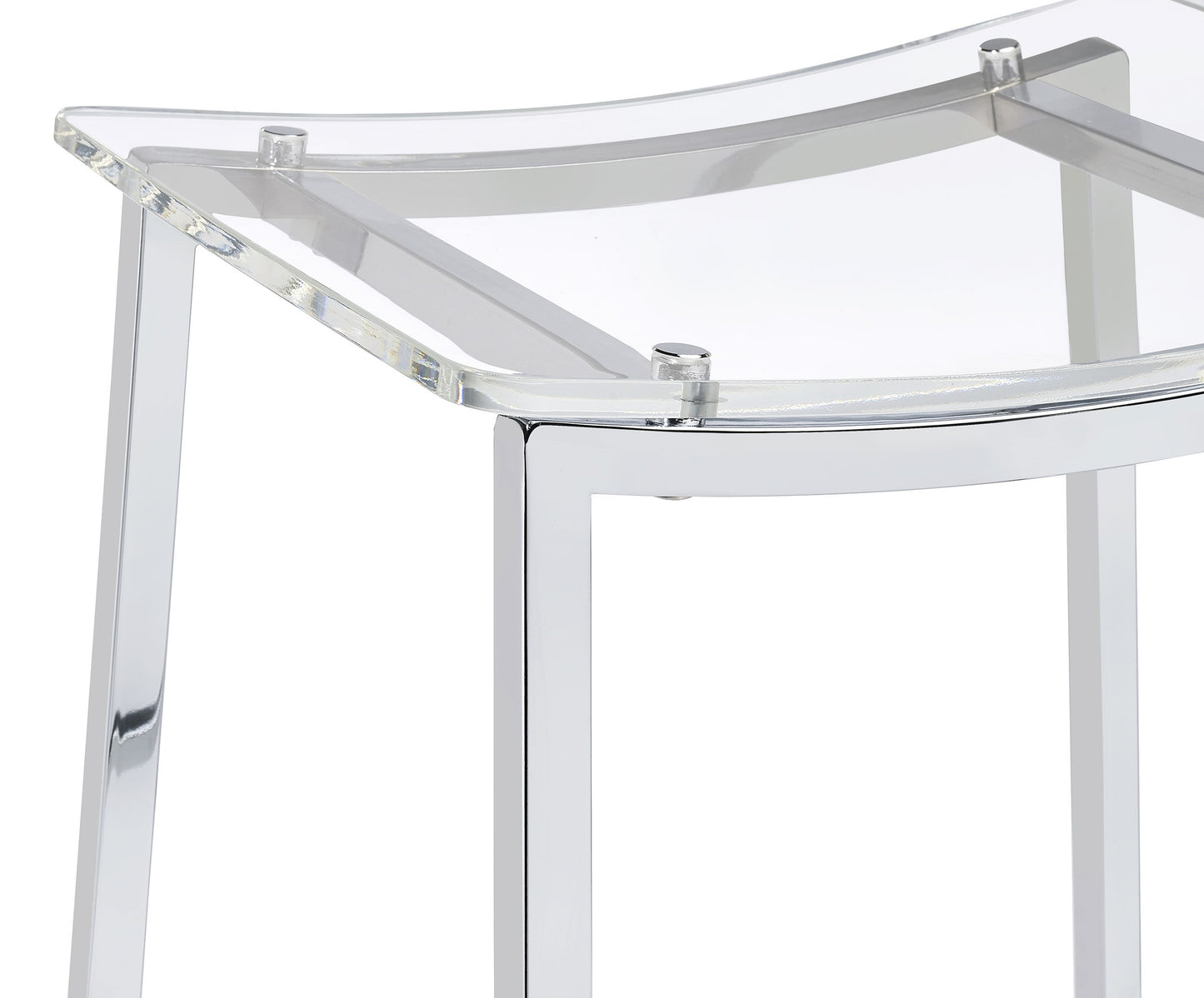 Jovani Acrylic Backless Counter Height Bar Stools Clear and Chrome (Set of 2)