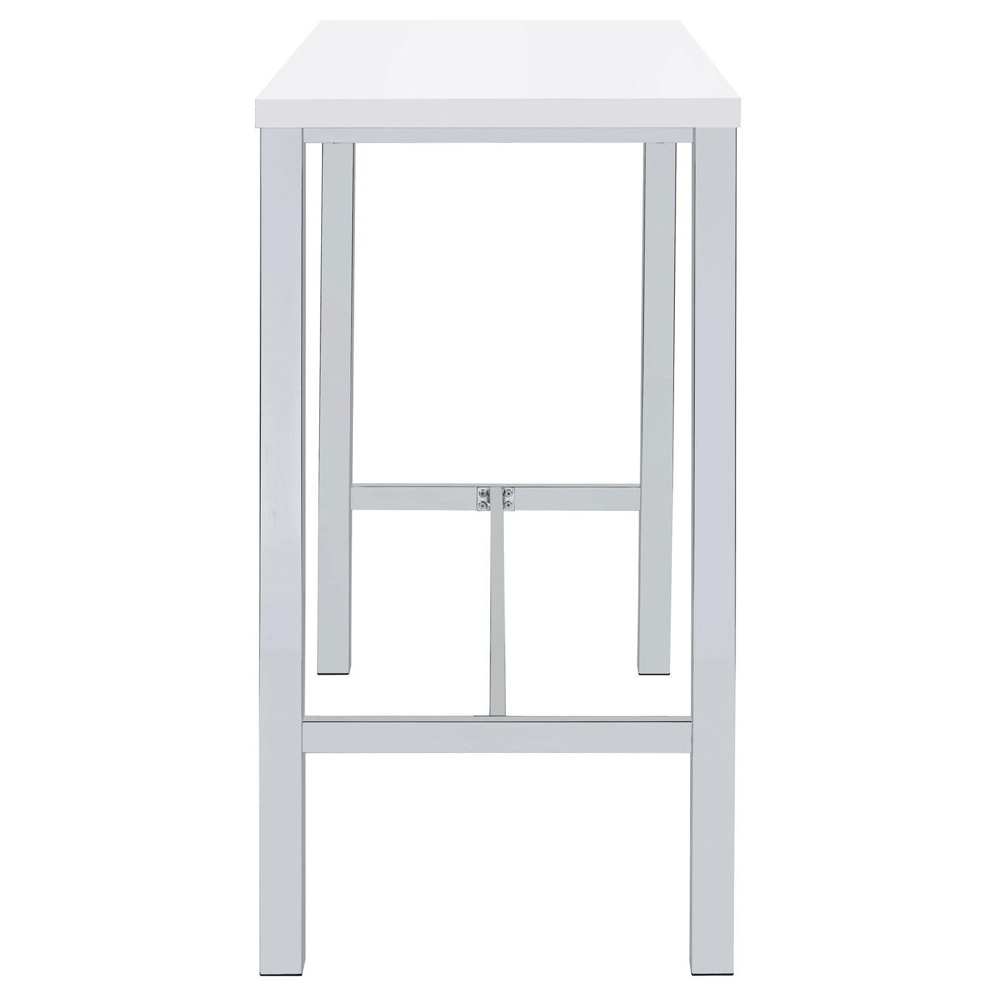 Natividad 5-piece Bar Set White High Gloss and Chrome