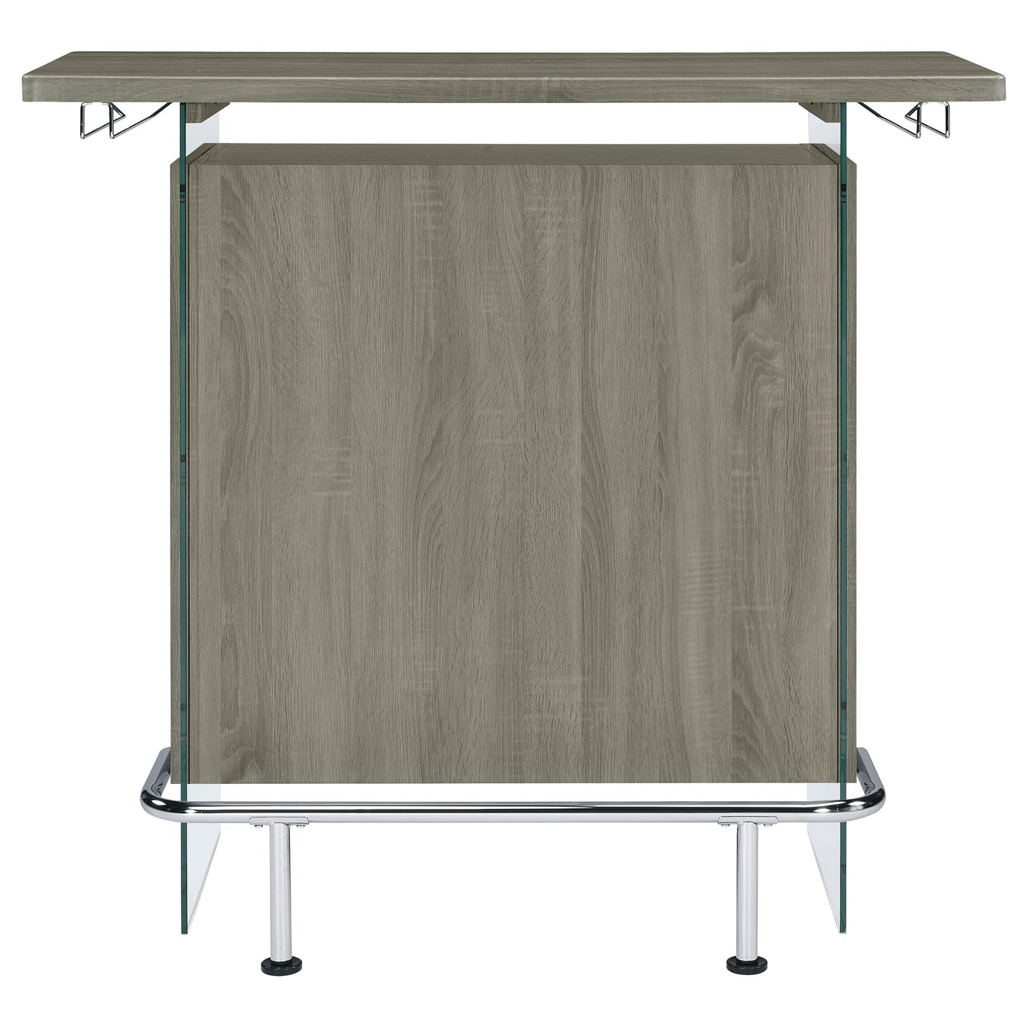 Acosta Rectangular Bar Unit with Footrest and Glass Side Panels