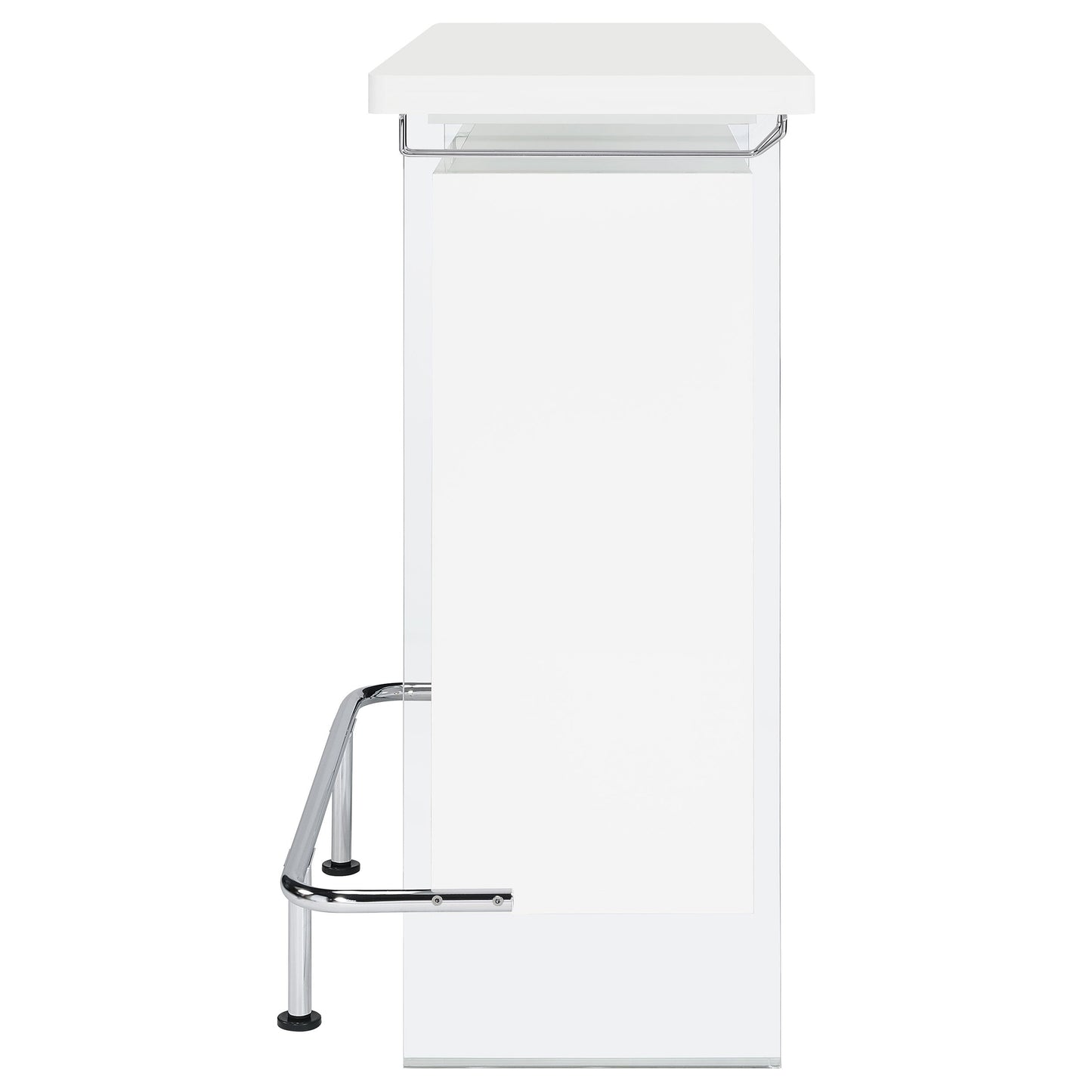 Acosta Rectangular Bar Unit with Footrest and Glass Side Panels