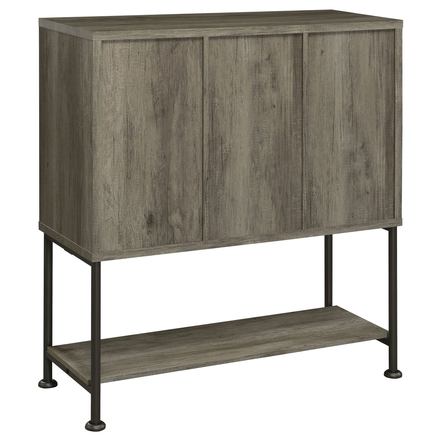 Claremont Sliding Door Bar Cabinet with Lower Shelf Grey Driftwood