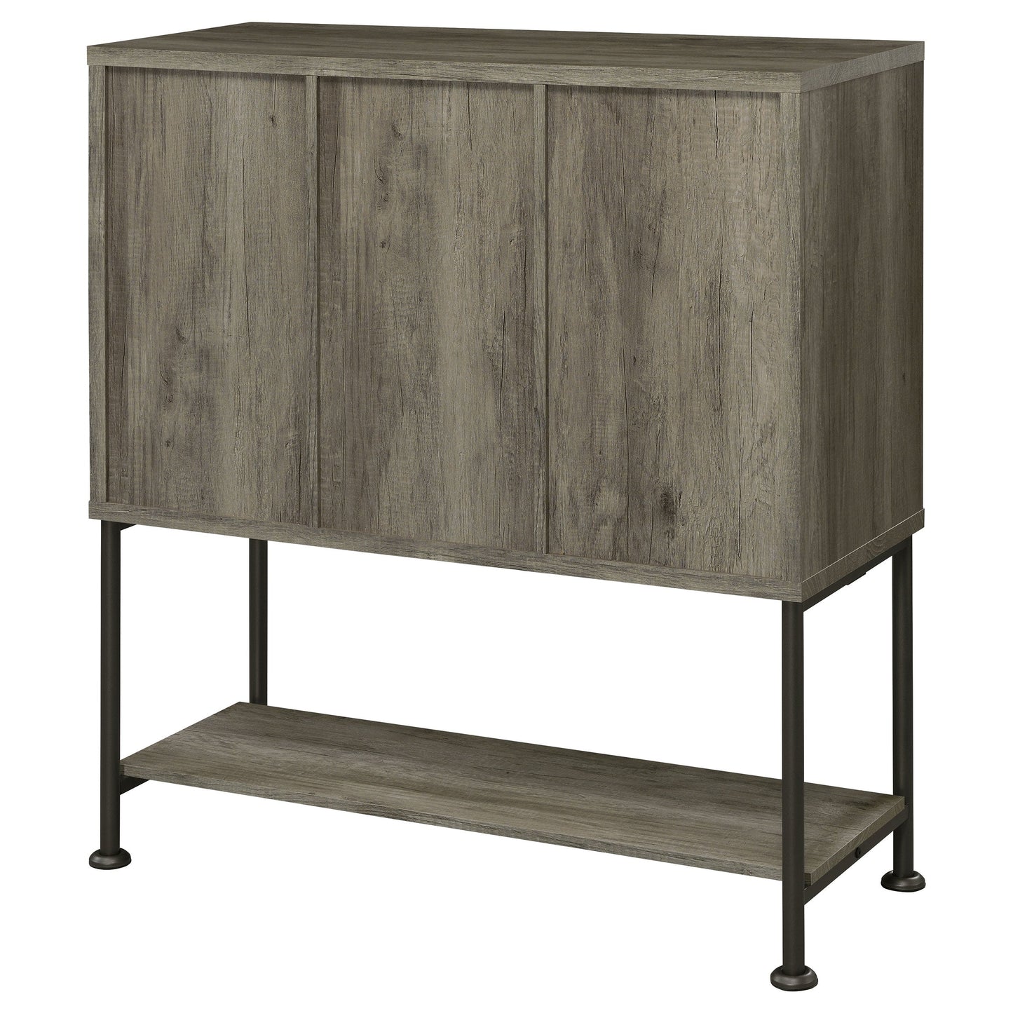 Claremont Sliding Door Bar Cabinet with Lower Shelf Grey Driftwood