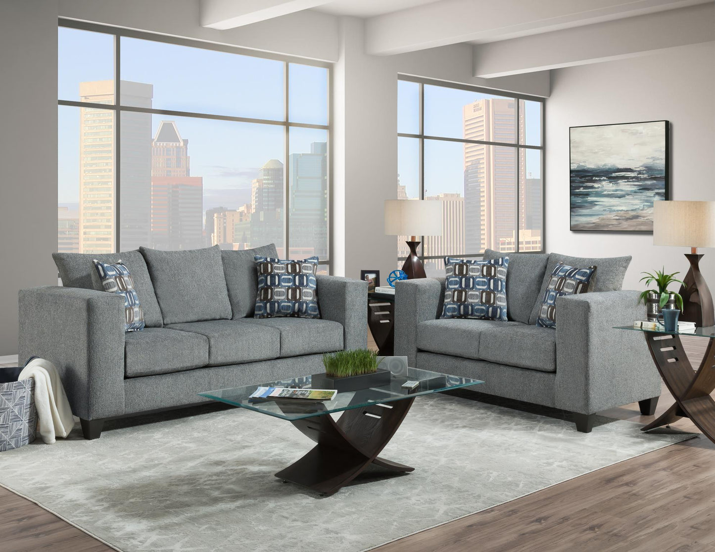 Gretna Pewter Loveseat