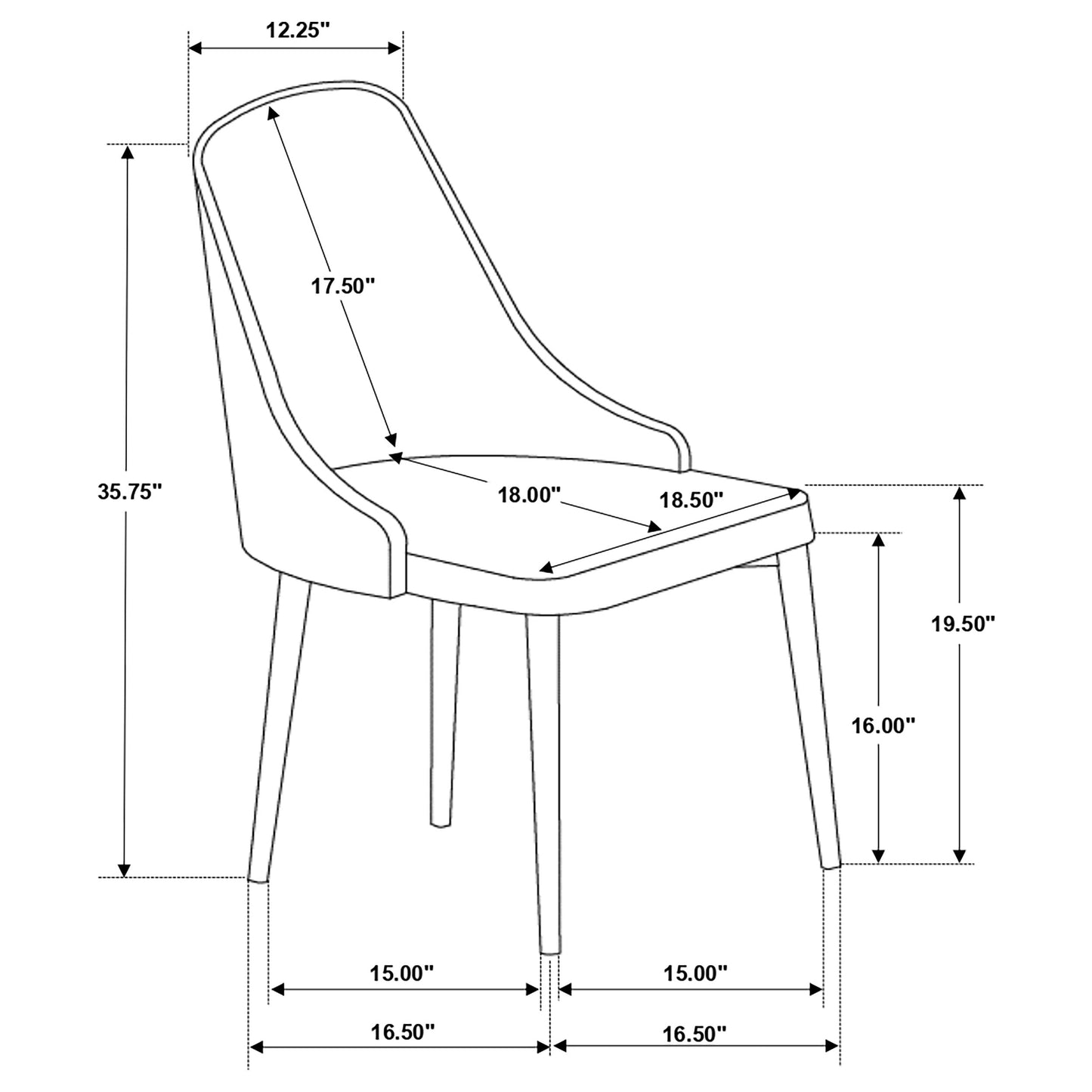Gabrielle Upholstered Solid Back Dining Side Chair Grey and Black (Set of 2)