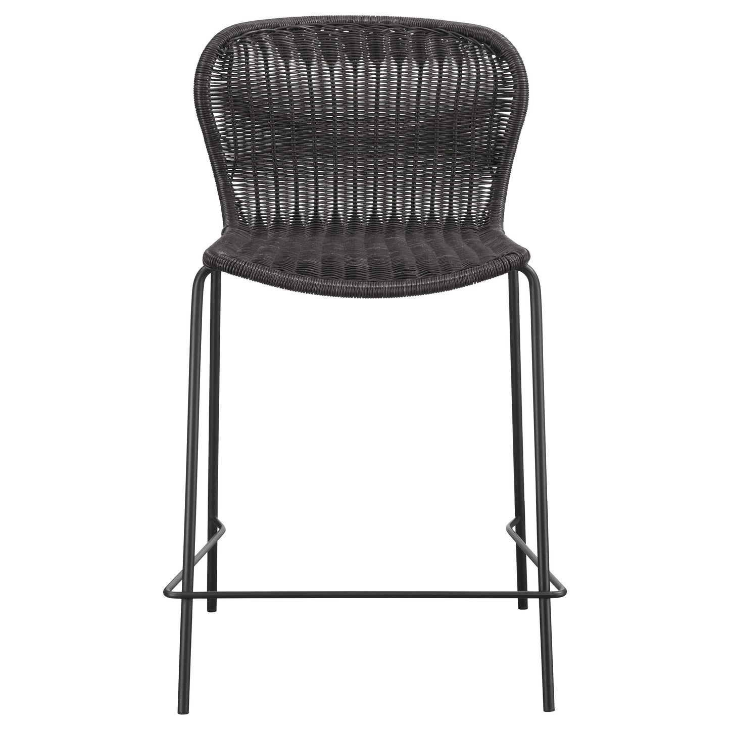 Mckinley Upholstered Counter Height Stools with Footrest (Set of 2) Brown and Sandy Black