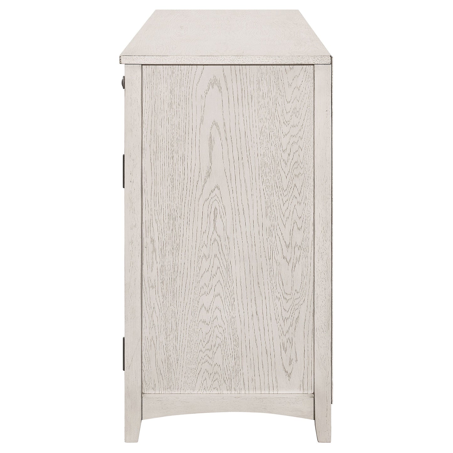 Kirby 3-drawer Rectangular Server with AdjusTable Shelves Natural and Rustic Off White