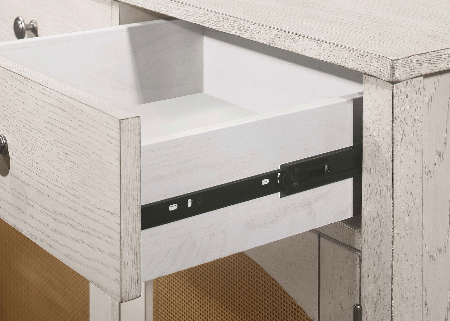 Kirby 3-drawer Rectangular Server with AdjusTable Shelves Natural and Rustic Off White