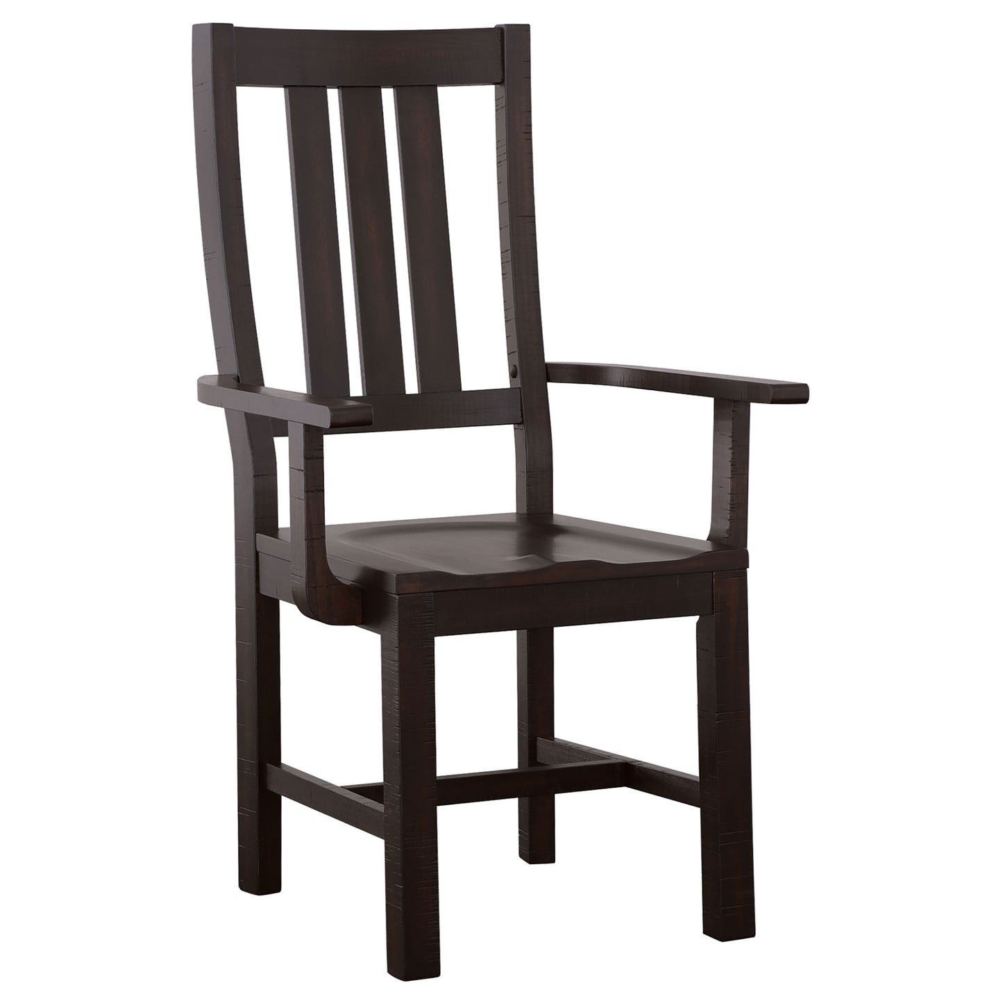 Calandra Slat Back Arm Chairs Vintage Java (Set of 2)