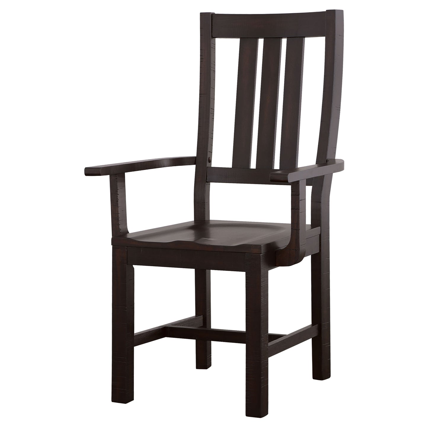 Calandra Slat Back Arm Chairs Vintage Java (Set of 2)