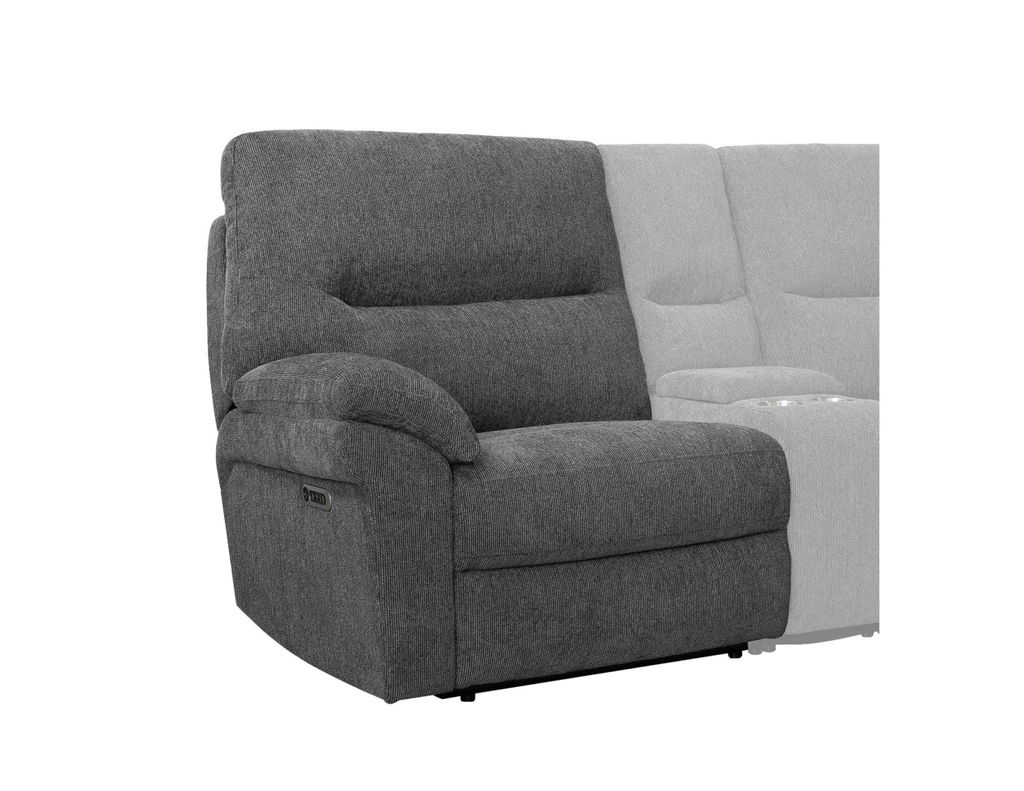 Bryant Ruffles Coal Sectional Power Sectional Left Arm Facing Recliner