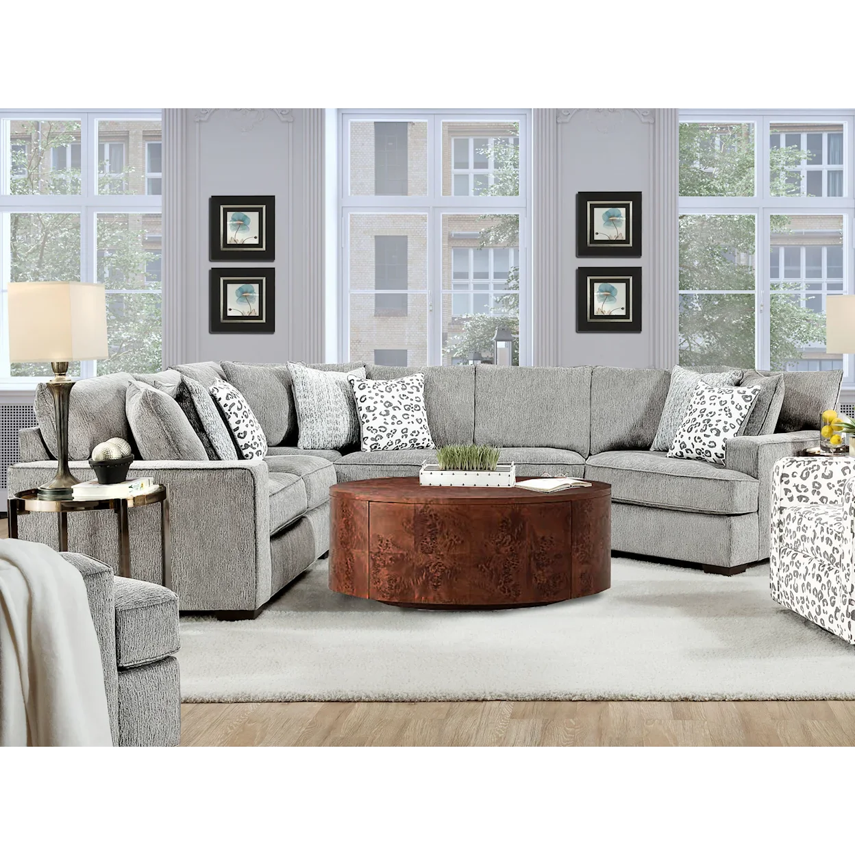 Calloway Pewter LAF Connecting Sofa