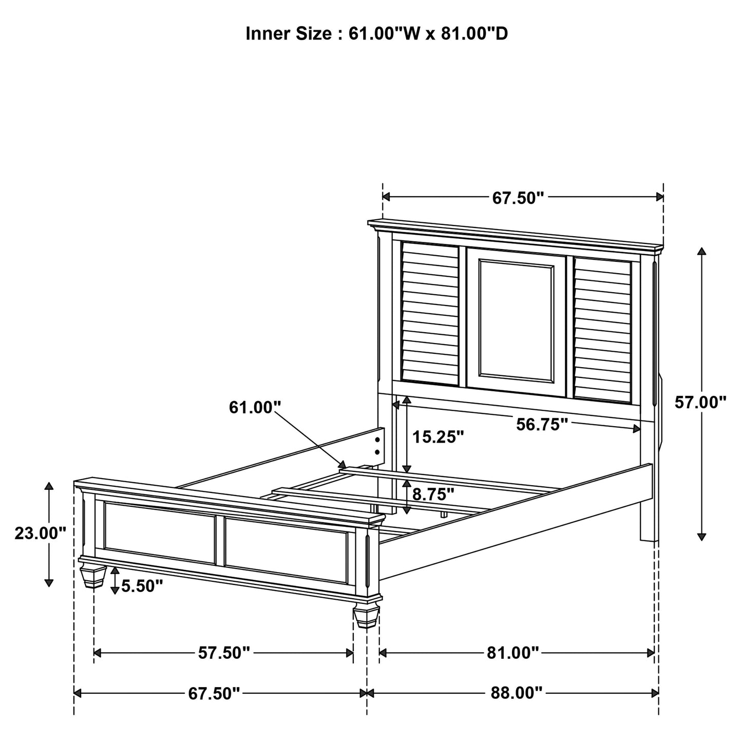 Franco Queen Panel Bed Burnished Oak