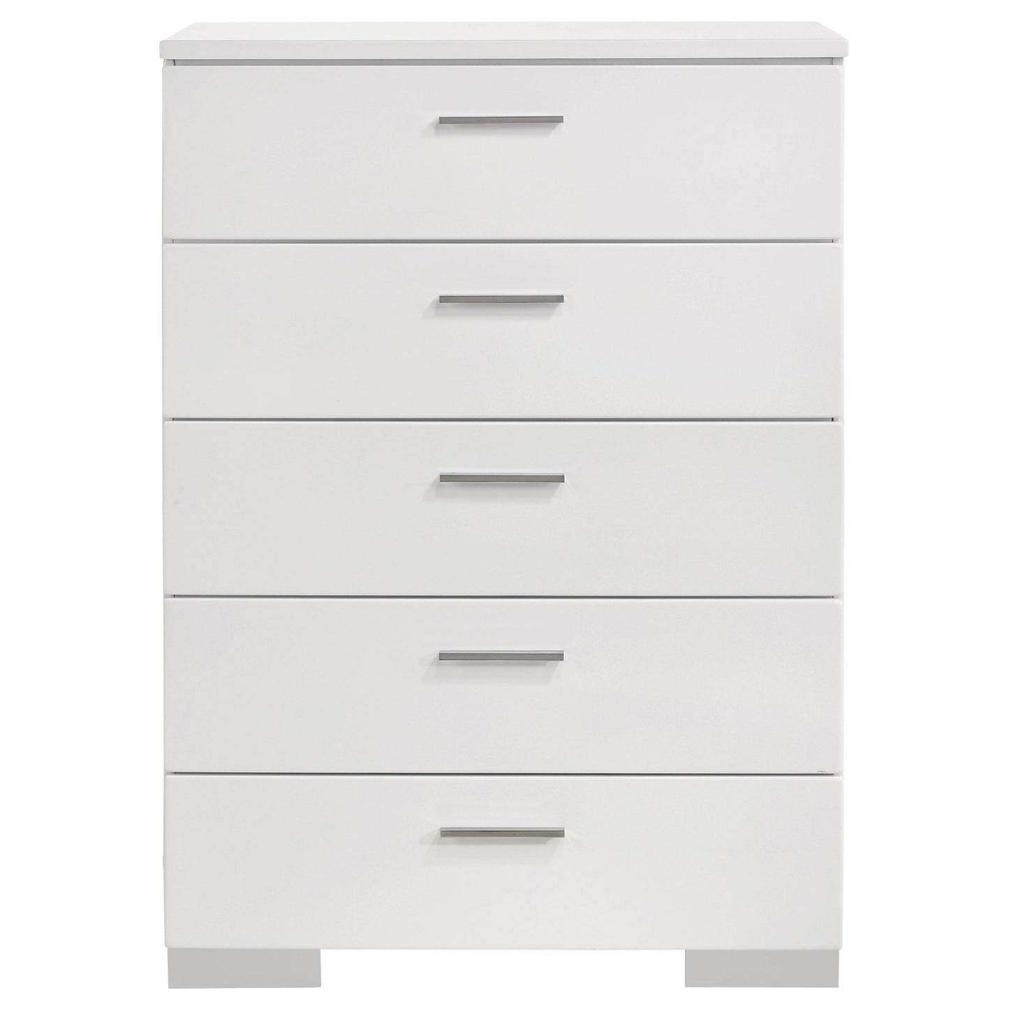 Felicity 5-drawer Chest Glossy White