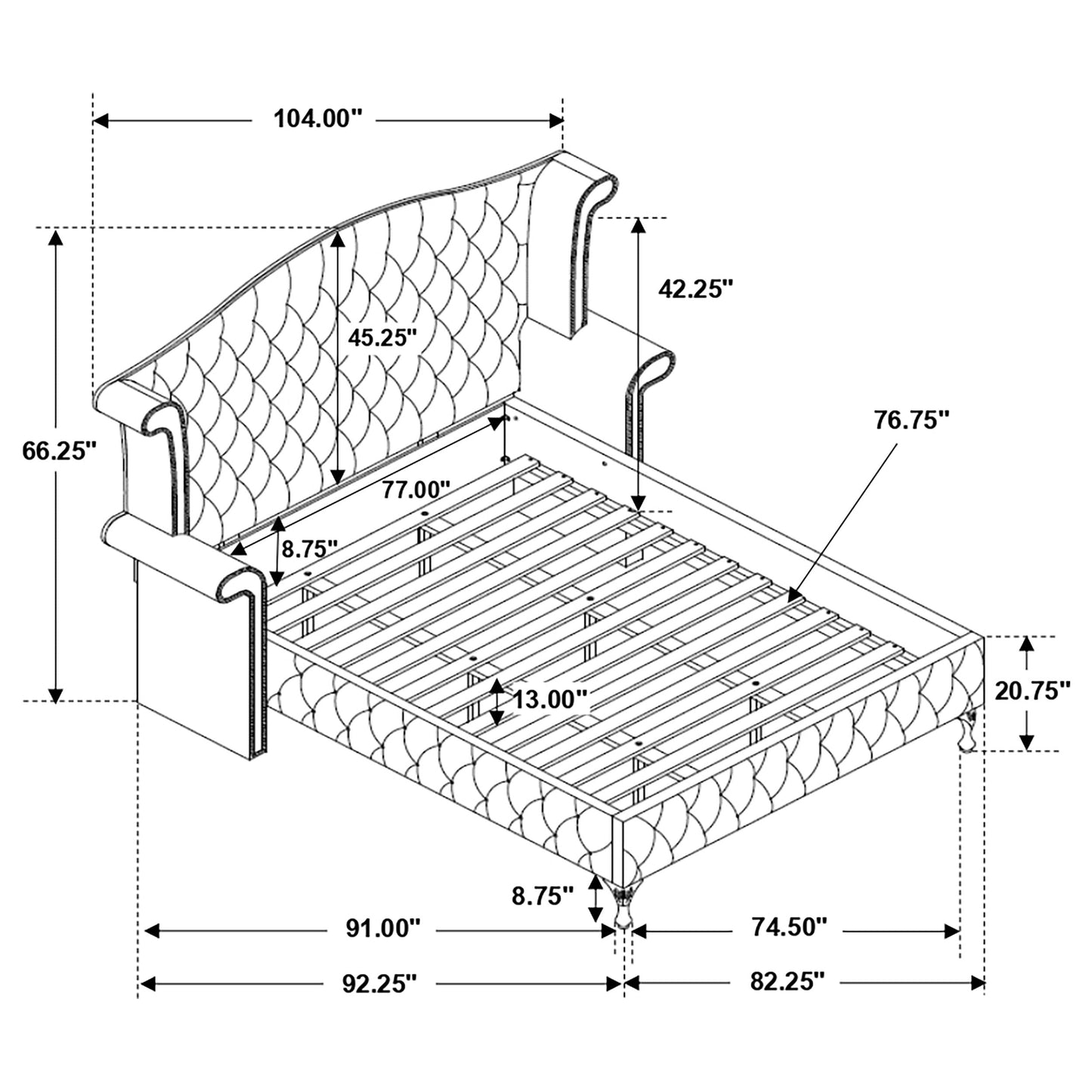 Deanna California King Tufted Upholstered Bed Black