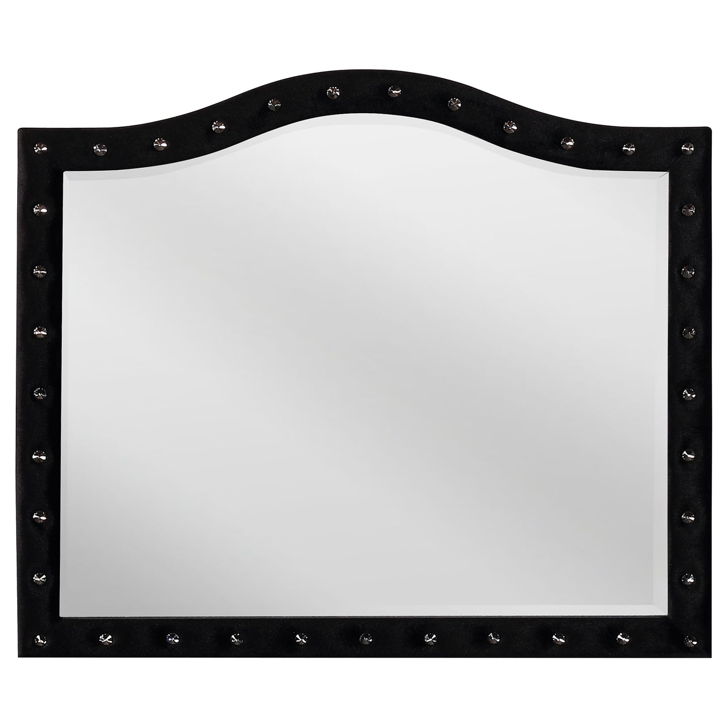 Deanna Button Tufted Dresser Mirror Black