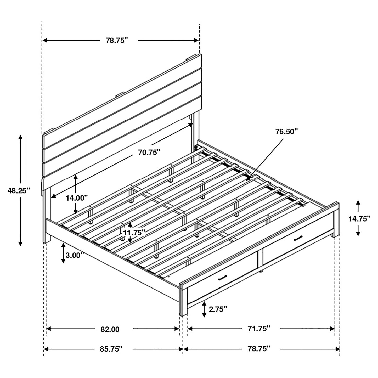 Brantford Eastern King Storage Bed Barrel Oak