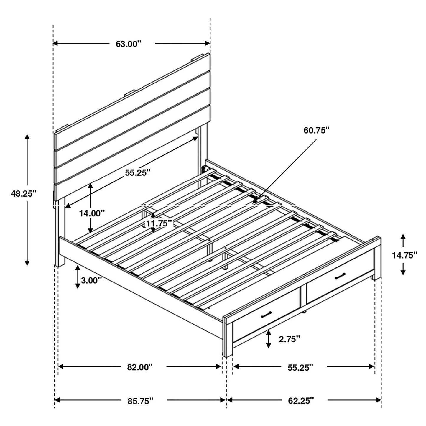 Brantford Queen Storage Bed Coastal White