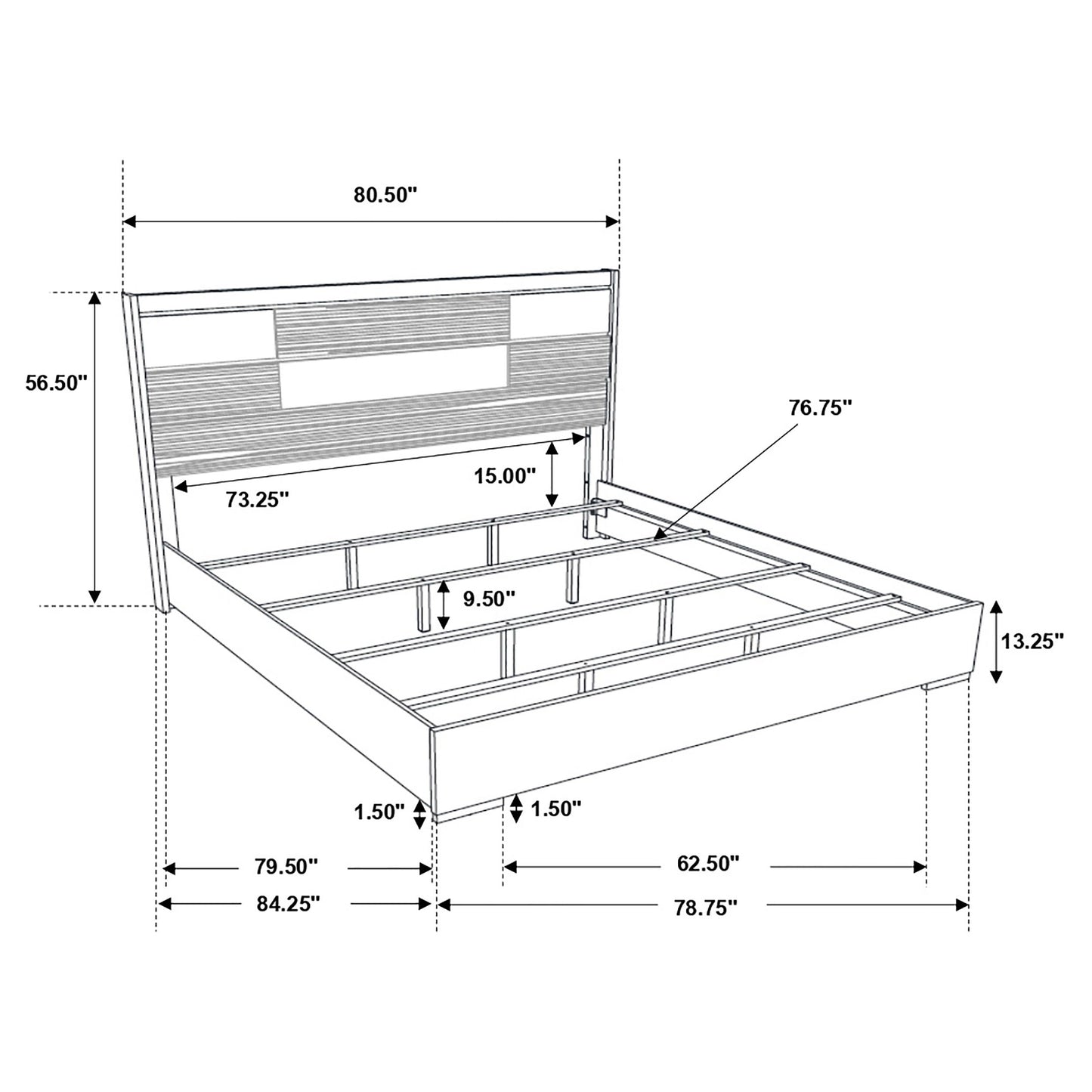 Blacktoft Eastern King Panel Bed Black